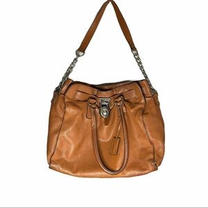 Michael Michael Kors Caramel Leather Shoulder Bag Designer Neutral 90s Y2K